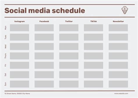 Free Modern Simple Social Media Content Calendar Template