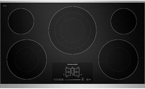 Kitchenaid 36 Built In Electric Cooktop Silver Kecc667bss Best Buy