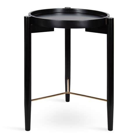 Kate And Laurel Curt Modern Round Wood Side Table 18 X 18 X 24 Black