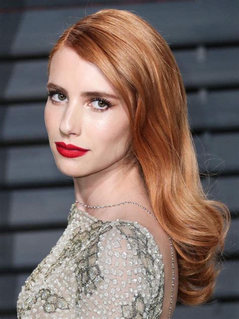 Emma Roberts And Her Coppery Red With A Hint Of Pink Celebrity Hair
