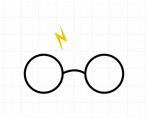 Harry Potter Glasses With Lightning Bolt Svg Glasses Svg Wizard Svg