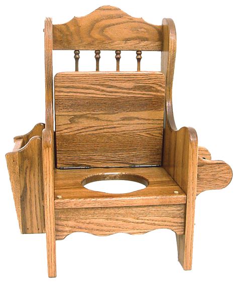 Amish Made Oak Potty Training Chair With Lid Transitional Kids