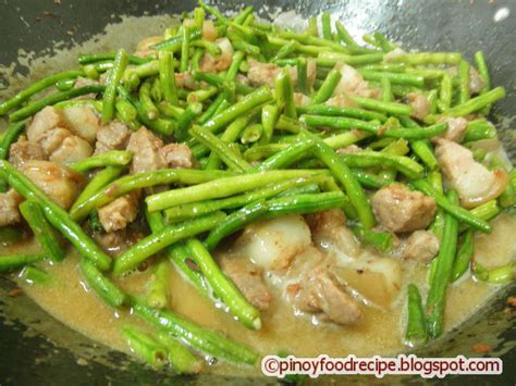 Pinoy Food Recipes Ginataang Sitaw With Pork String Beans Cooked In