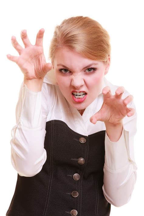 Angry Businesswoman Furious Woman Screaming Stock Photo Image Of