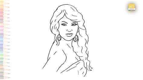 Taylor Swift Drawing Taylor Swift Outline Sketch How To Draw Taylor