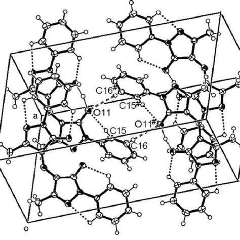 Intra And Inter Molecular Hydrogen Bonds Shown As Dotted Lines Within