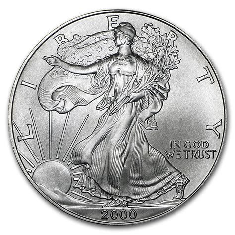 2000 1 Oz Silver American Eagle Bu Silver Eagles West Point Mint