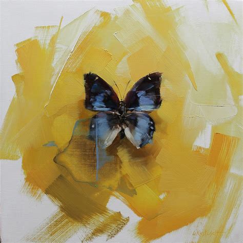 The Baeotus Japetus On Yellow By Lindsey Kustusch Butterfly Painting