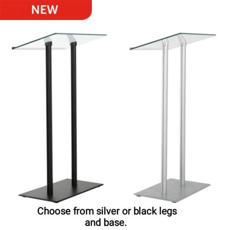 Tempered Glass Podium With Metal Legs For A Modern Lectern Stand Option