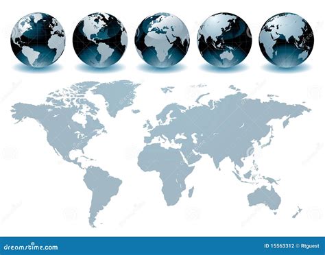 World Globe Maps Stock Vector Image Of Internet Continent 15563312