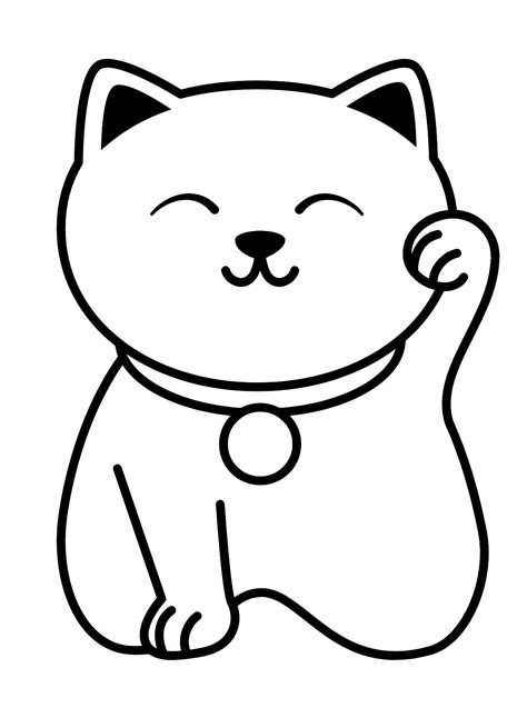 Lucky Cat Coloring Page Free Printable Coloring Pages