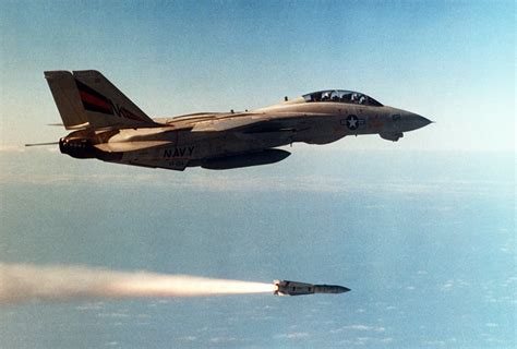 An Air To Air Right View Of An F 14 Tomcat Aircraft From Fighter