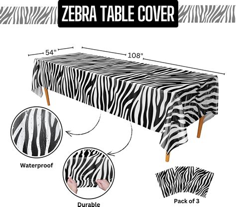 Zebra Party Supplies Zebra Stripe Table Covers Tableware