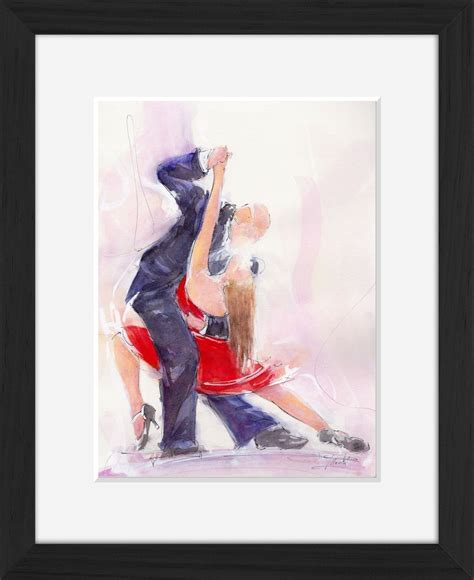 Lucie Llong Dance Watercolor Painting On Tango