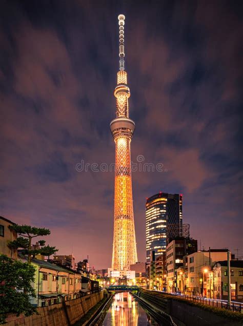 Tokyo Skytree Tower At Night In Asakusa Tokyo Japan Landmark In