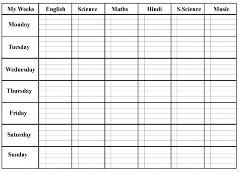 》free Printable Weekly Class Schedule Template