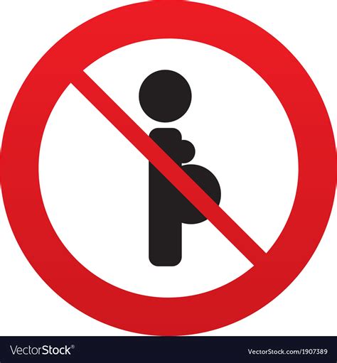 No Pregnant Sign Icon Pregnancy Symbol Royalty Free Vector