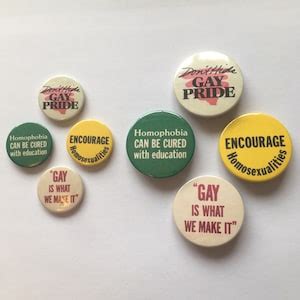 Gay Pride Button Set Lgbt Homosexuality Lesbian Pinback Badges Vintage