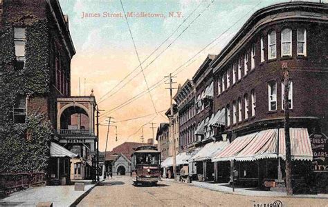 James Street Streetcar Straton Theater Middletown New York 1910c