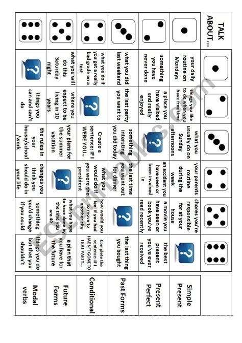 conversation dice game esl worksheet by carlawik group therapy activities fun team building