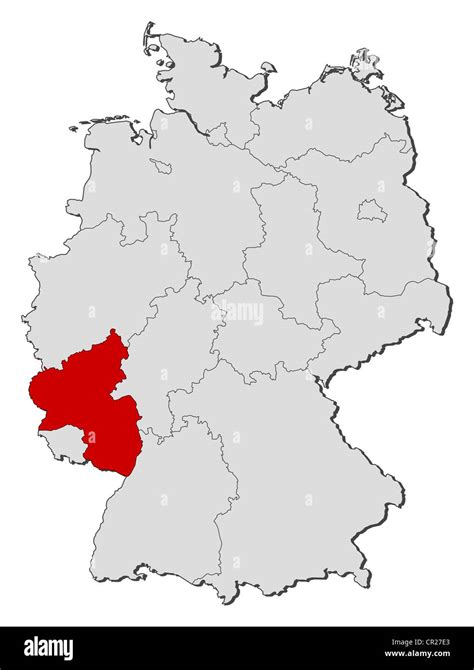 Politische Karte Von Deutschland Mit Den Mehrere Staaten Wo Rheinland