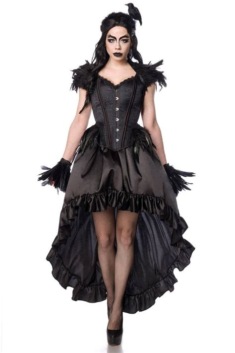 karneval halloween damen kostüm gothic krähen lady