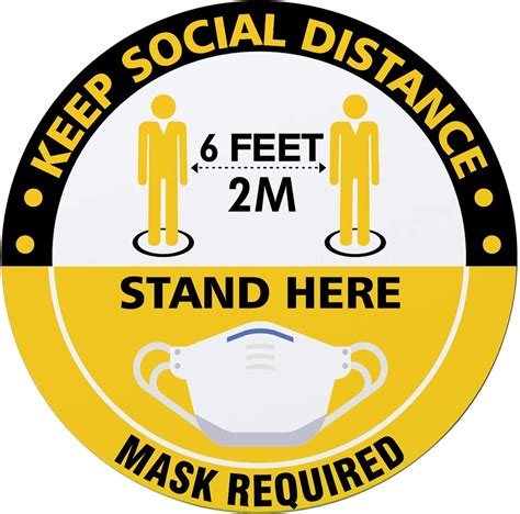 Social Distance Floor Sign 30 Pcs 8 Safety Floor Decals