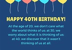150 Amazing Happy 40th Birthday Messages That Will Make Them Smile ...
