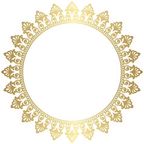 Gold Round Floral Border Transparent Png Clip Art Image 408