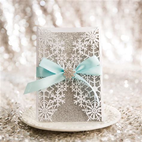 Wedding Exquisite Snowflake Laser Cut Wedding Invitations Wedding Wish