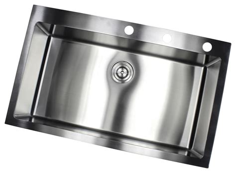 36 Drop Intop Mount Stainless Steel Single Bowl Kitchen Sink