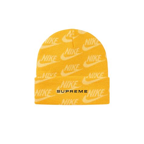 Supreme X Nike Jacquard Logos Beanie Pale Yellow Ss21 Ss21 Klekt