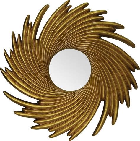 Pu064 Transitional Gold Round Mirror