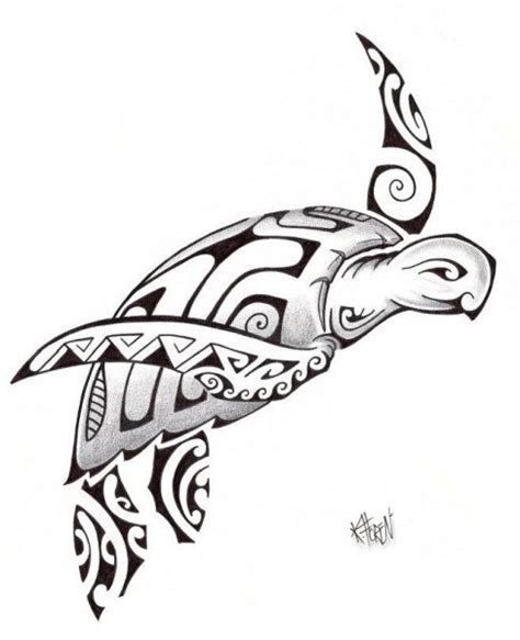 Turtle Polynesian Tattoos รอยสักลายชนเผ่า ขาวดำ ลายสัก
