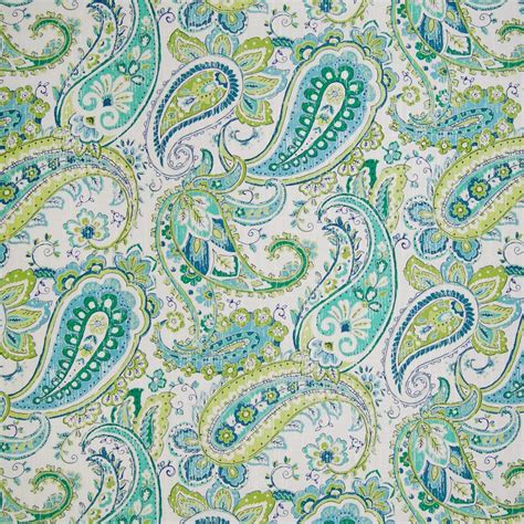 Lagoon Blue And Green Contemporary Cotton Upholstery Fabric By The Yard