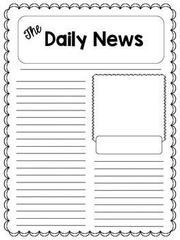 Read examples of news and feature articles from the scholastic kids press corps. Newspaper Article Template by Sara's Classroom Creations | TpT