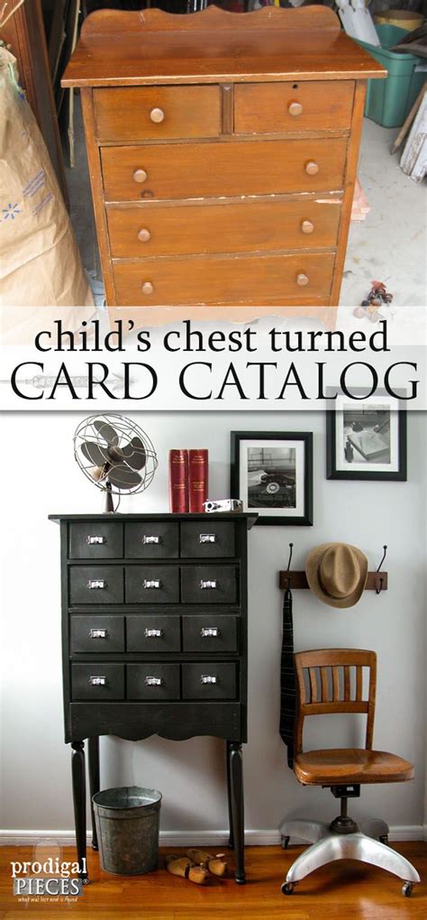 Measure out the distance of the inside of the drawer from front to back. Card Catalog from Child's Chest of Drawers | Furniture ...