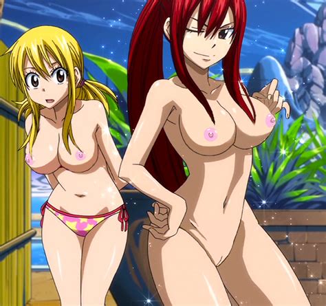 Rule Girls Bikini Blonde Hair Breasts Brown Eyes Erza Scarlet Fairy Tail Female Long Hair