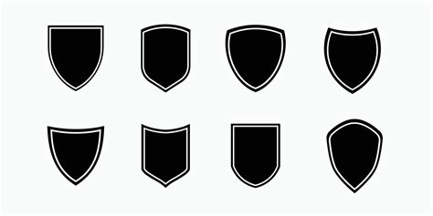 Vector Shield Icon Heraldic Shields Black Labels Vintage Badges