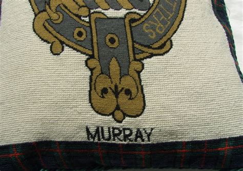 Murray Tartan Cushion Cover Needlepoint Tapestry Scotland Clan Handmade