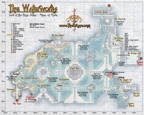 Lotro Map Moria Waterworks Map Tolkien Map Middle Earth Map