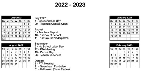 2022 2023 School Calendar With Center Notes • Iworkcommunity