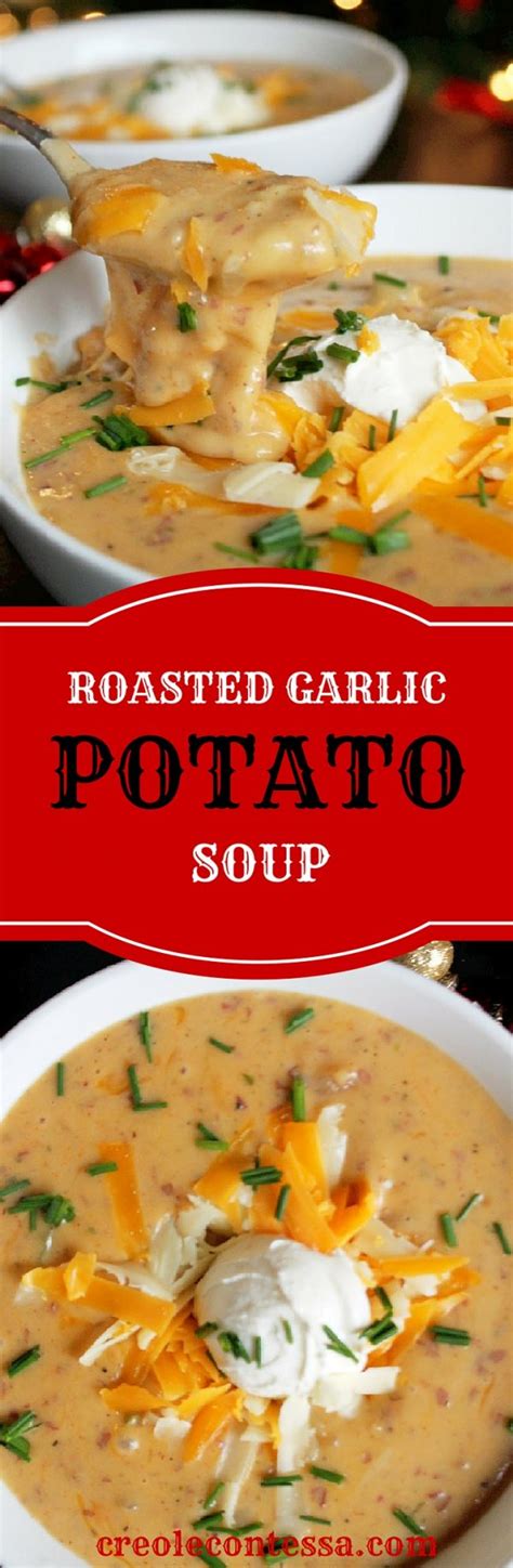 Slow Cooker Roasted Garlic Baked Potato Soup Creole Contessa