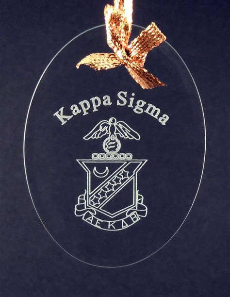 Kappa Sigma Fraternity Crest Crystal Beveled Ornament Available In Good