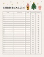 Premium Vector | Christmas gift list planner template printable