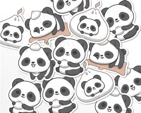 Cute Panda Stickers Panda Dumpling Sticker Bao Stickers Etsy