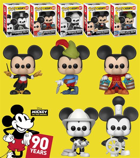 Funko Pop Disney Mickey Mouse 90 Years Bundle 5 Pops New Mint
