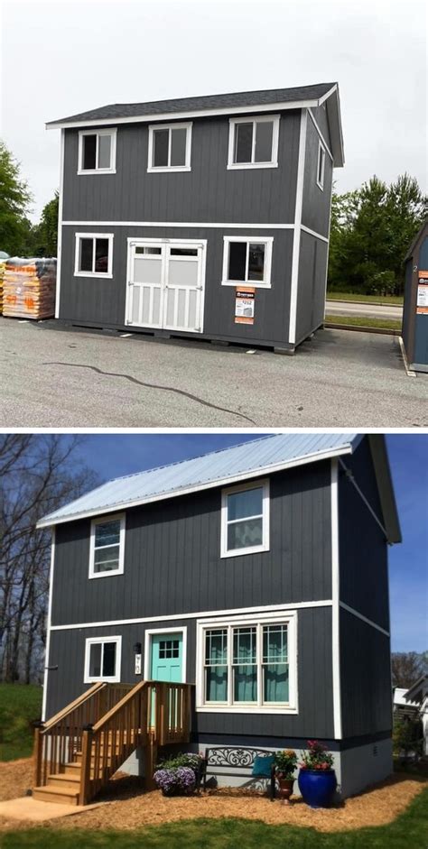 People Are Turning Home Depot Tuff Sheds Into Affordable Two Story Tiny Homes Home Design