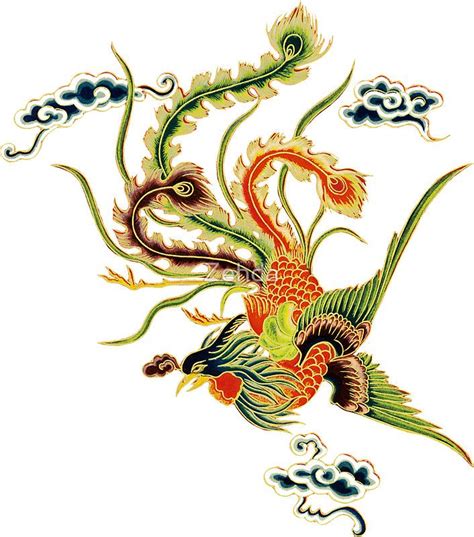 Asian Art Chinese Phoenix Sticker By Zehda In 2021 Asian Art Art