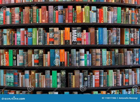 Book Shelves In Library Different Languages Editorial Photo Image Of